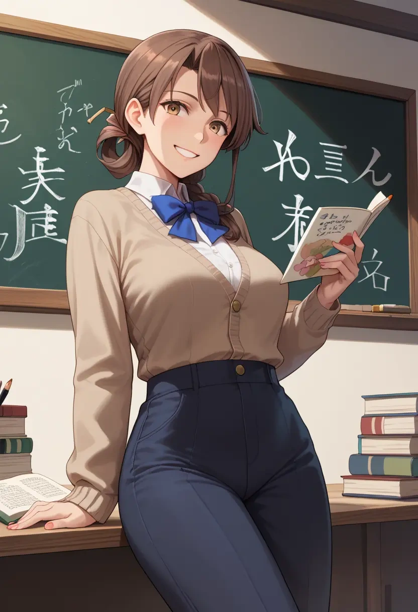 kantai_collection,arashio_(kancolle),teacher, sweater  - 