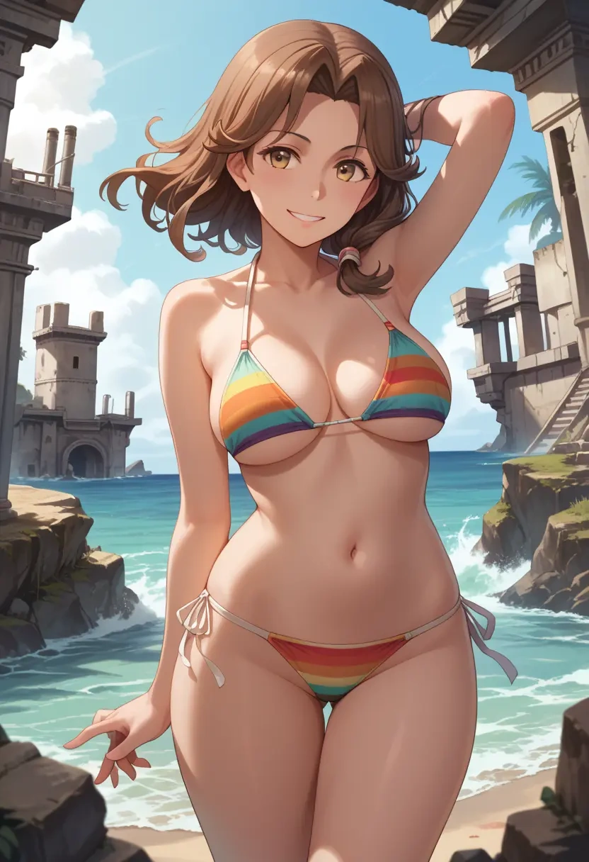 kantai_collection,arashio_(kancolle),bikini,rainbow-colored,sexy  - 