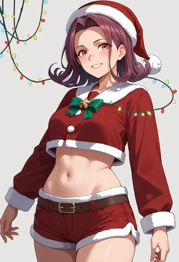 kantai_collection,arashio_(kancolle),Christmas,red velvet shorts  - AI generated anime art