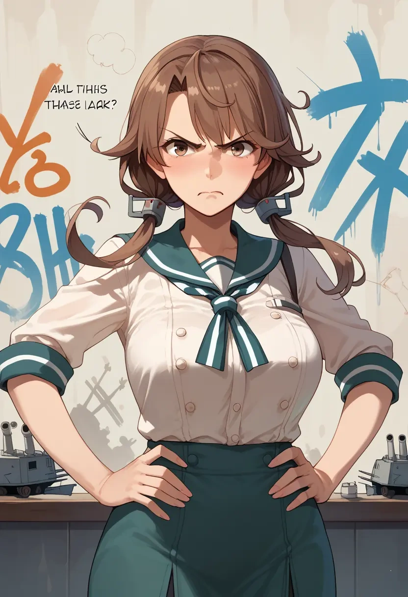 kantai_collection,arashio_(kancolle),striped graffiti blouse,dolphin shorts  - 