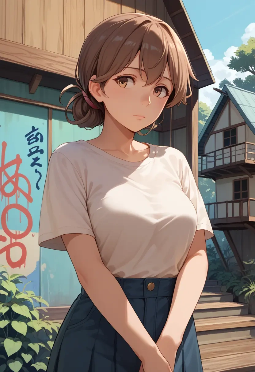 kantai_collection,arashio_(kancolle),crop graffiti tee,dolphin shorts  - 