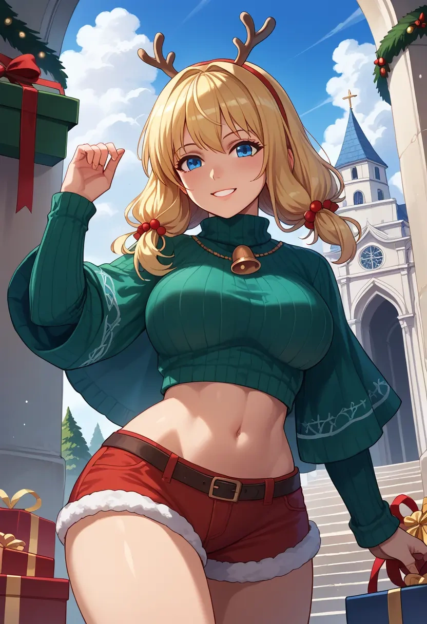 ragnarok_online,arch_bishop_(ragnarok_online),Christmas,red velvet shorts,turtleneck sweater  - 