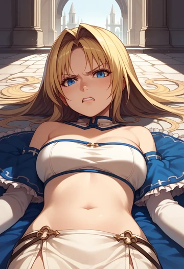 ragnarok_online,arch_bishop_(ragnarok_online),tube top,jogger shorts  - AI generated anime art