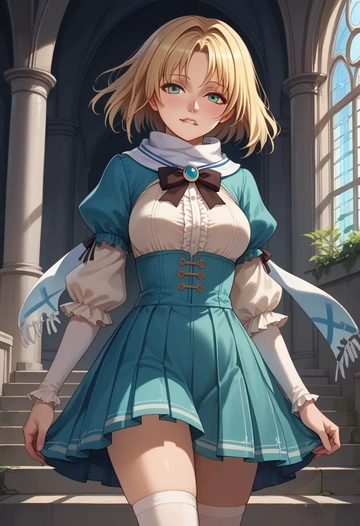 ragnarok_online,arch_bishop_(ragnarok_online),spring,student uniform,blouse  - AI generated anime art