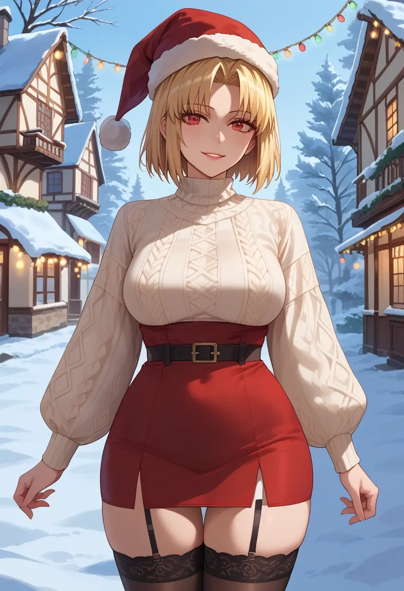 tsukihime,arcueid_brunestud,sweater,stockings,Thigh garters  - 