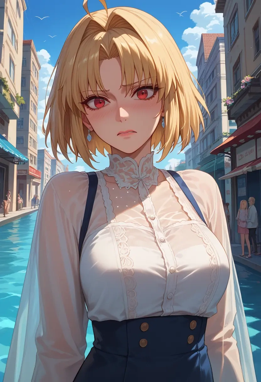 tsukihime,arcueid_brunestud,mesh graffiti top,dolphin shorts  - 