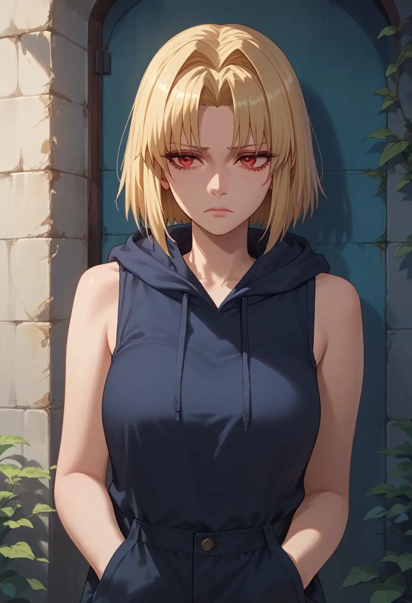 tsukihime,arcueid_brunestud,sleeveless hoodie,biker shorts  - 