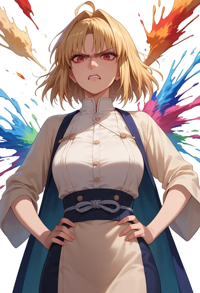 tsukihime,arcueid_brunestud,paint-splatter blouse,dolphin shorts  - 