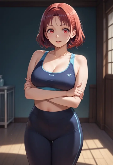 oshi_no_ko,arima_kana,yoga shorts, bra  - AI generated anime art