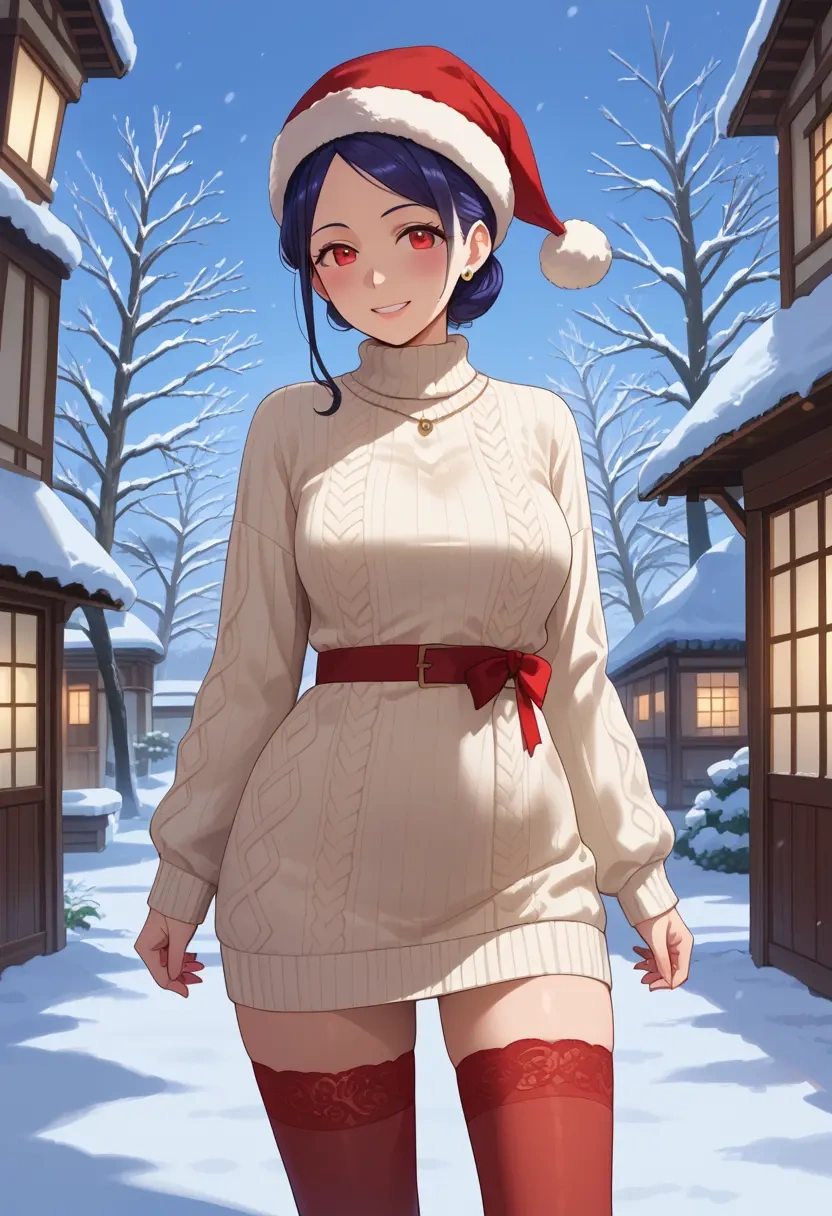 oshi_no_ko,arima_kana,Christmas,sweater dress,stockings  - 