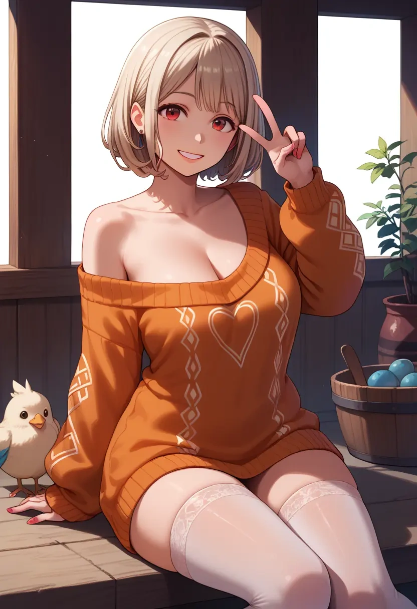 oshi_no_ko,arima_kana,off-shoulder,sweater  - 