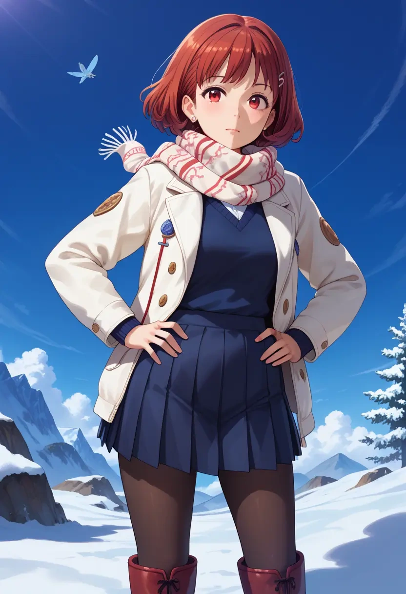 oshi_no_ko,arima_kana,winter,student uniform,puffer jacket  - 