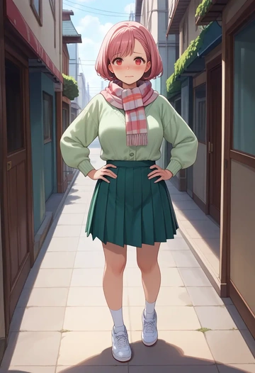 oshi_no_ko,arima_kana,spring,student uniform,knit sweater  - AI generated anime art