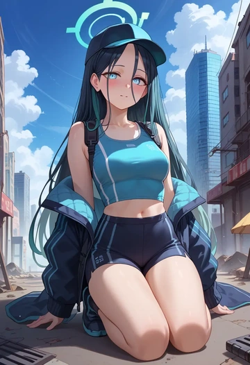 blue_archive,aris_(blue_archive),athletic,shorts,sexy  - AI generated anime art