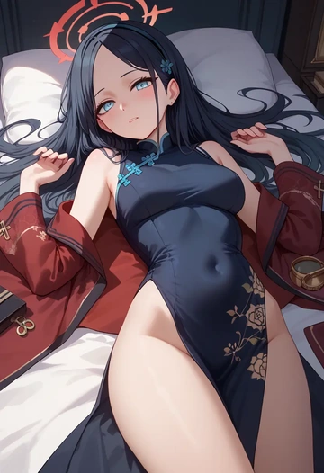 blue_archive,aris_(blue_archive),qipao  - AI generated anime art