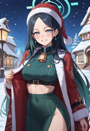 blue_archive,aris_(blue_archive),Christmas,dress  - AI generated anime art