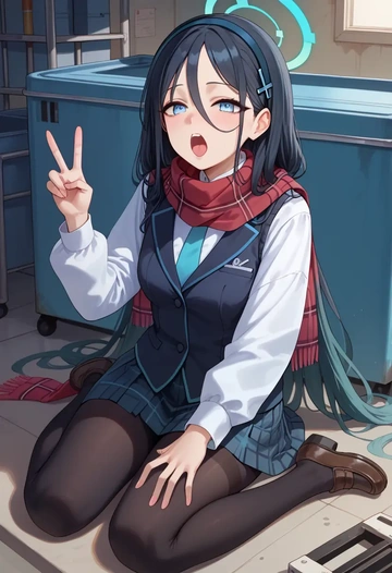 blue_archive,aris_(blue_archive),winter,student uniform,vest  - AI generated anime art