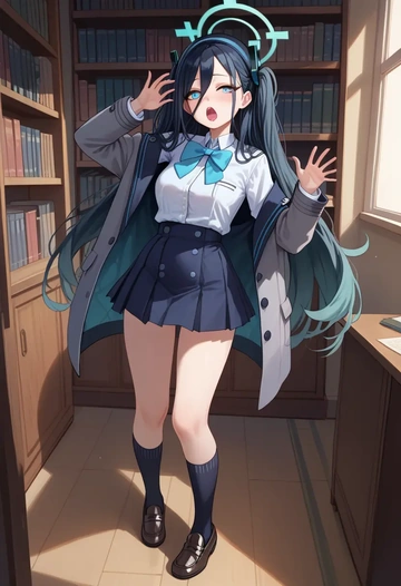 blue_archive,aris_(blue_archive),winter,student uniform,blazer  - AI generated anime art