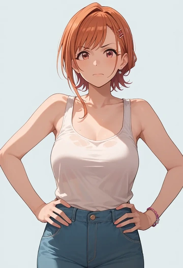 idolmaster,arisugawa_natsuha,tank top,drawstring pants  - AI generated anime art