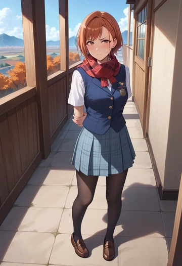 idolmaster,arisugawa_natsuha,winter,student uniform,vest  - AI generated anime art