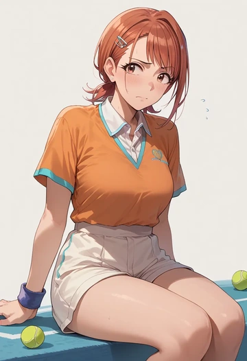 idolmaster,arisugawa_natsuha,tennis polo,skort  - AI generated anime art