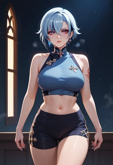 genshin_impact,arlecchino_(genshin_impact),athletic,shorts,sexy  - AI generated anime art