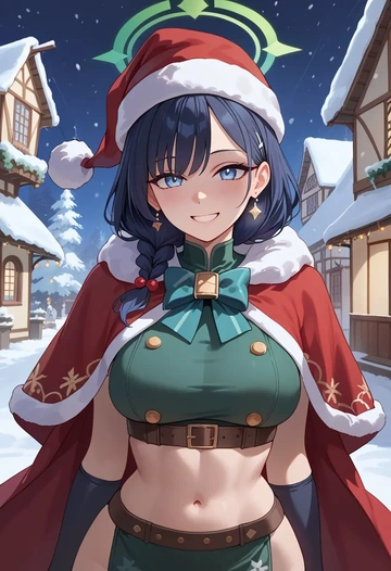 blue_archive,arona's_sensei_doodle_(blue_archive),Christmas,dress  - AI generated anime art