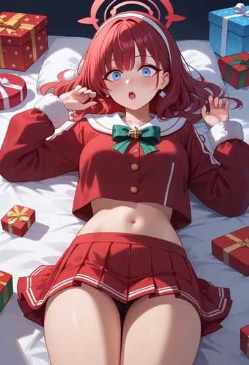 blue_archive,arona's_sensei_doodle_(blue_archive),Christmas,skirt  - AI generated anime art