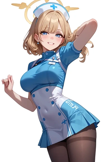 blue_archive,arona_(blue_archive),nurse, pantyhose,mini skirt  - AI generated anime art