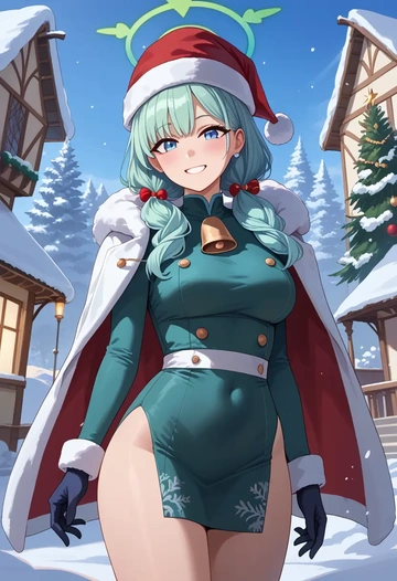 blue_archive,arona_(blue_archive),Christmas,dress  - AI generated anime art