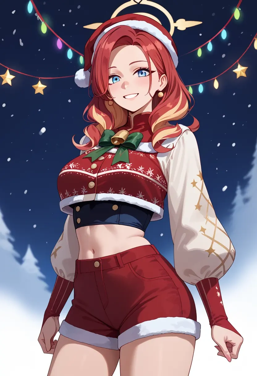 blue_archive,arona_(blue_archive),Christmas,red velvet shorts  - 