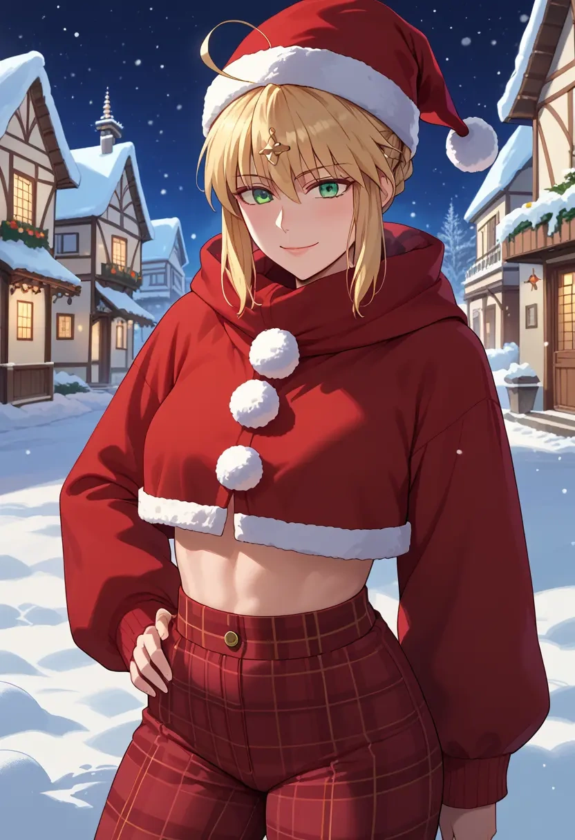 fate_(series),artoria_caster_(fate),Christmas,plaid trousers  - 