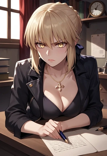 fate_(series),artoria_pendragon_(alter_swimsuit_rider)_(fate),detective  - AI generated anime art