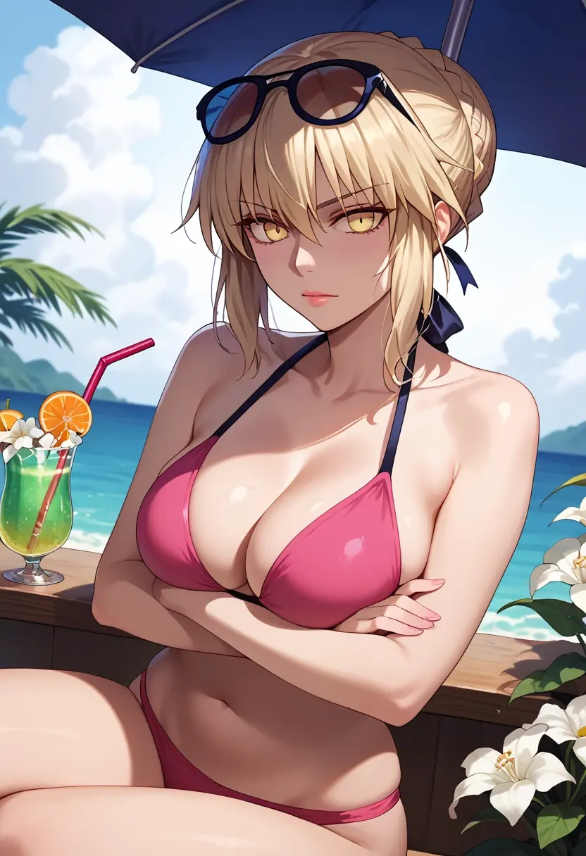 fate_(series),artoria_pendragon_(alter_swimsuit_rider)_(fate),bikini  - 