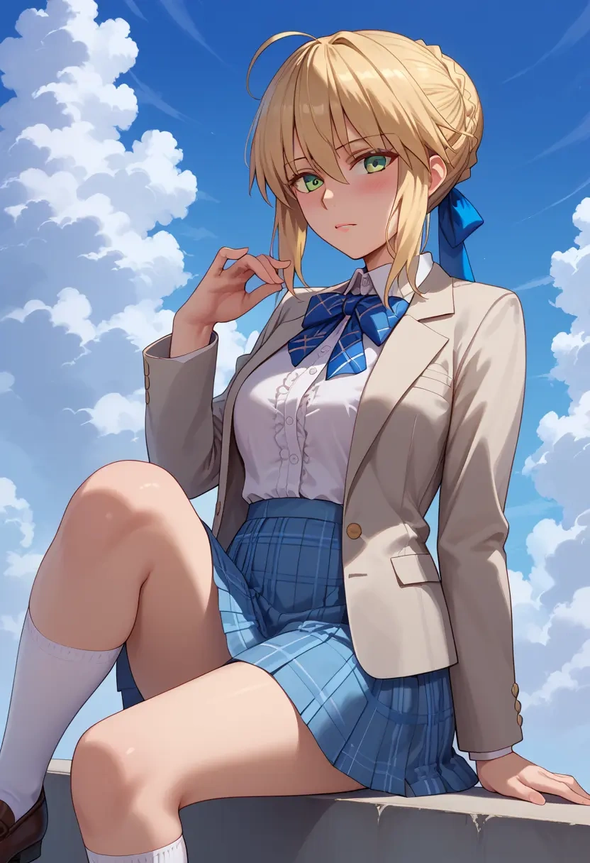 fate_(series),artoria_pendragon_(fate),spring,student uniform,blazer  - 