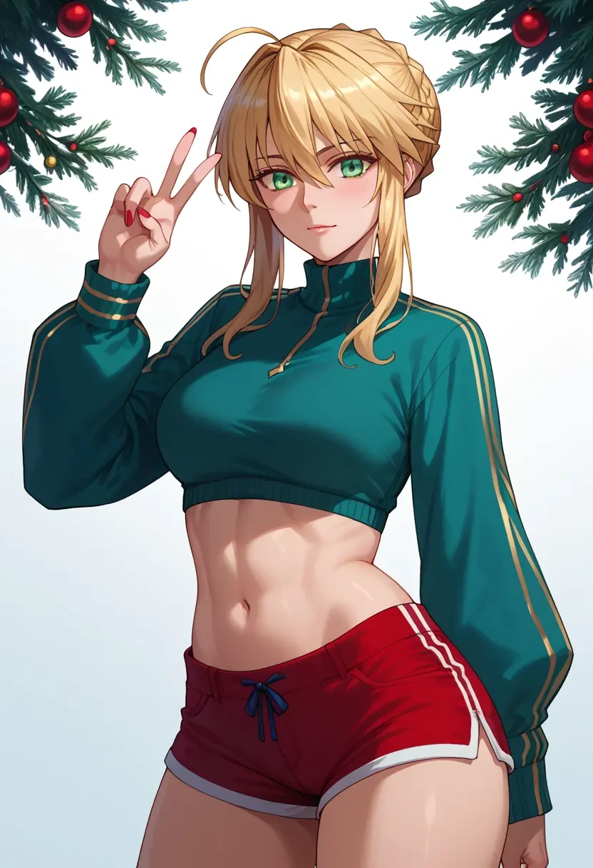 fate_(series),artoria_pendragon_(lancer)_(fate),red velvet shorts  - 