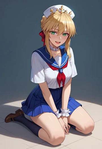 fate_(series),artoria_pendragon_(lancer)_(fate),sailor, uniform  - AI generated anime art