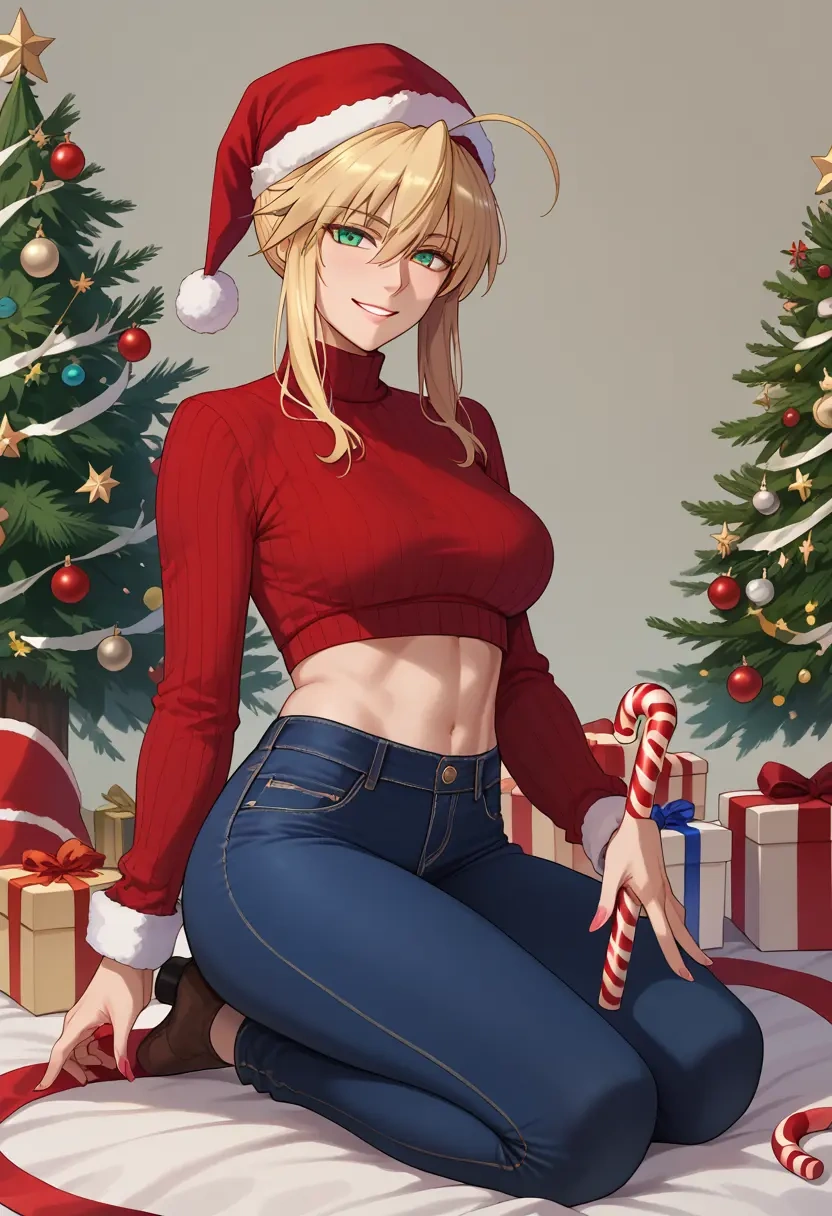 fate_(series),artoria_pendragon_(lancer)_(fate),Christmas  - 