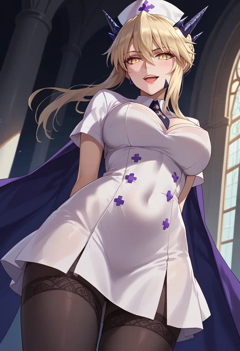 fate_(series),artoria_pendragon_(lancer_alter)_(fate),nurse, pantyhose,mini skirt  - 