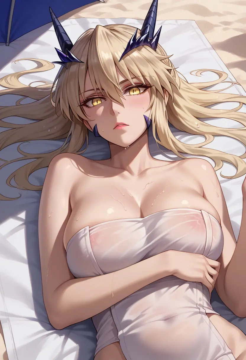 fate_(series),artoria_pendragon_(lancer_alter)_(fate),towel,sexy  - 