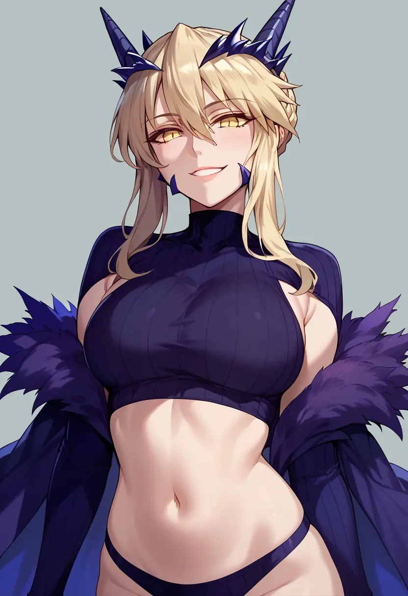 fate_(series),artoria_pendragon_(lancer_alter)_(fate),crop top,loose joggers,headset  - 