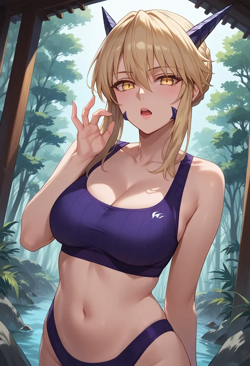 fate_(series),artoria_pendragon_(lancer_alter)_(fate),sports bra,wide-leg joggers  - 