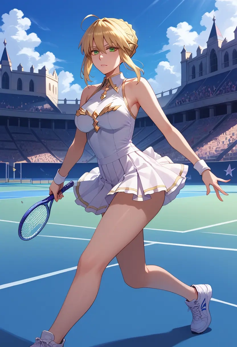 fate_(series),artoria_pendragon_(swimsuit_ruler)_(fate),tennis skirt  - 