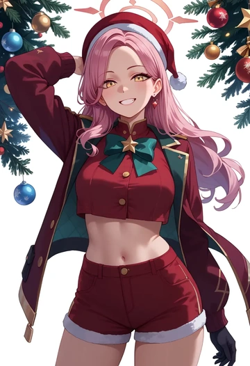 blue_archive,aru_(blue_archive),Christmas,red velvet shorts  - AI generated anime art