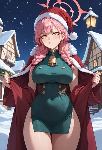 blue_archive,aru_(blue_archive),Christmas,dress  - AI generated anime art