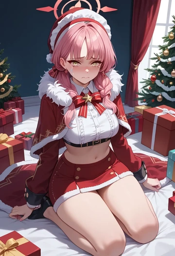 blue_archive,aru_(blue_archive),Christmas,skirt  - AI generated anime art