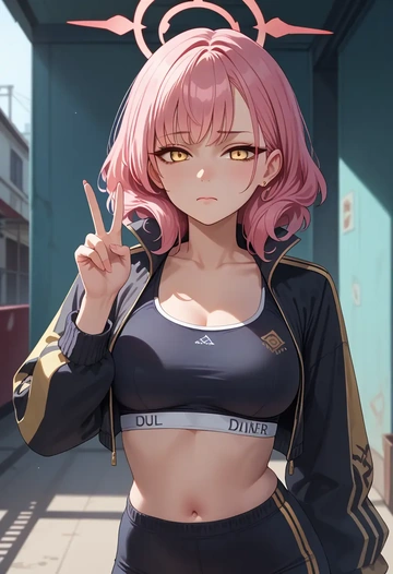 blue_archive,aru_(blue_archive),athletic,track suit  - AI generated anime art