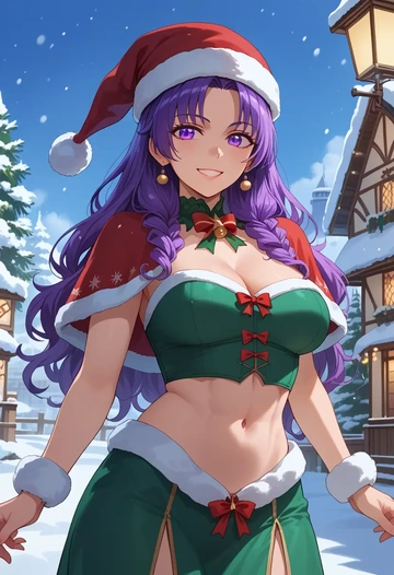 project_sekai,asahina_mafuyu,Christmas,dress  - AI generated anime art