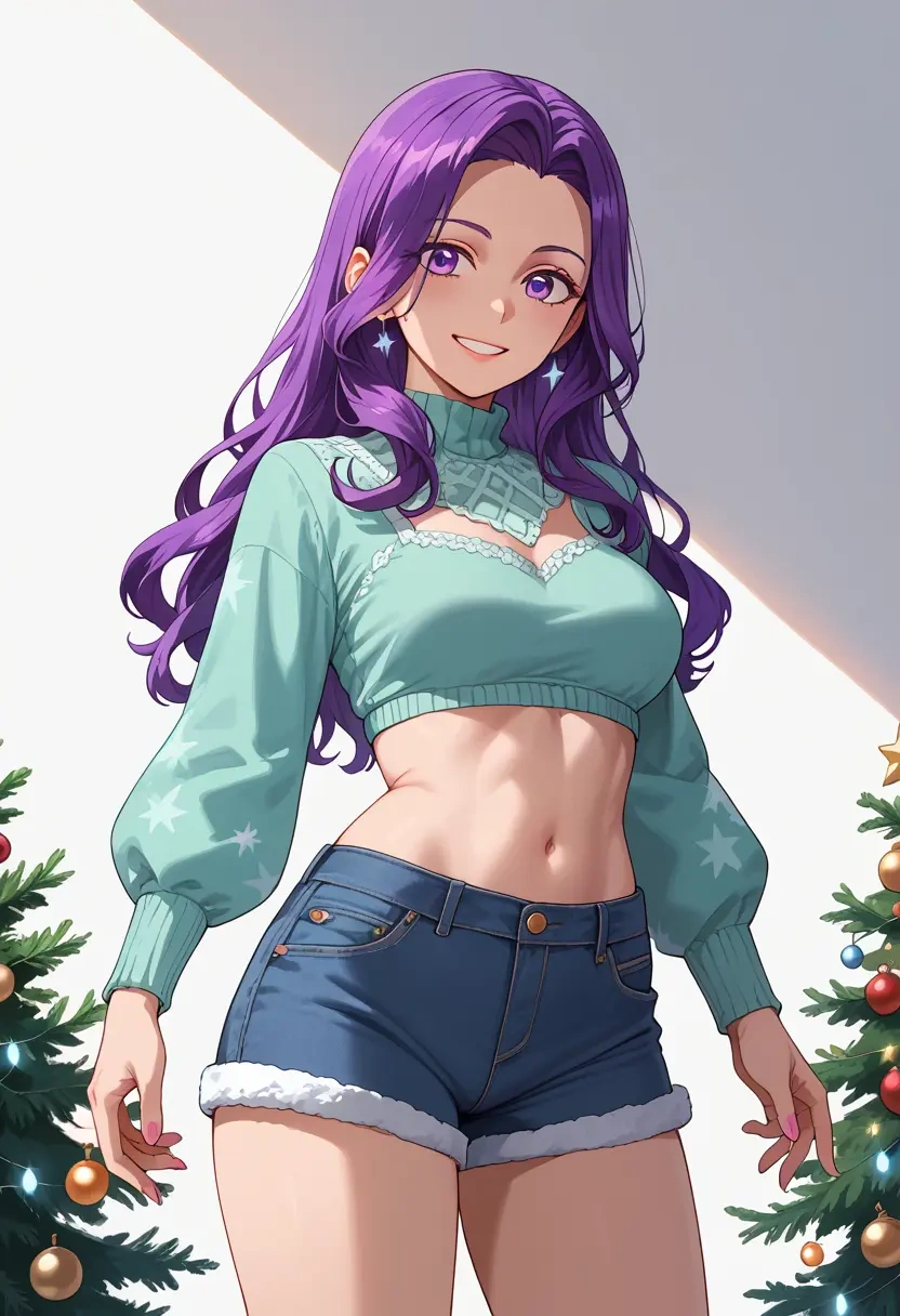 project_sekai,asahina_mafuyu,Christmas,red velvet shorts  - 