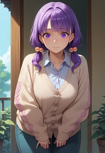 project_sekai,asahina_mafuyu,cardigan,oversized,wide-leg pants  - AI generated anime art